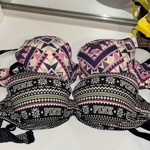 (2) PINK Victoria's Secret bras size 36D